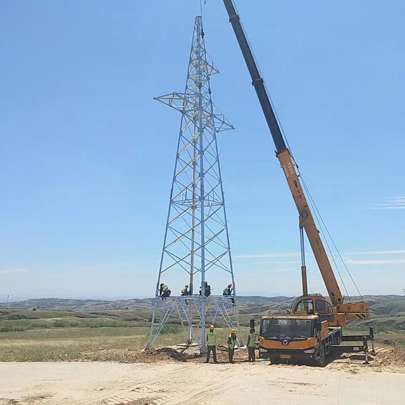 Menara Pipa Baja Transmisi Tenaga Galvanis